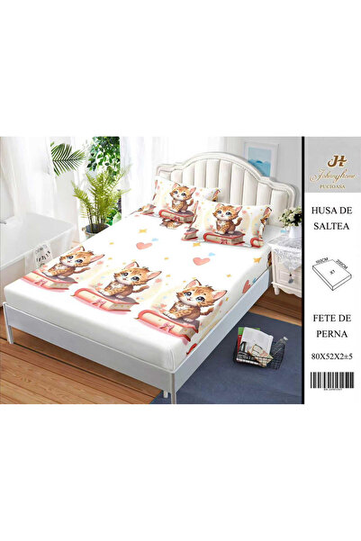 FIONNA.RO Satin Cotton With Stretchy And Pillowcases 160X200cm - Kittens And ...