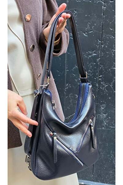 ÇANTAM GELSİN Women's 5-Section Shoulder and Backpack with Two Main Compartments