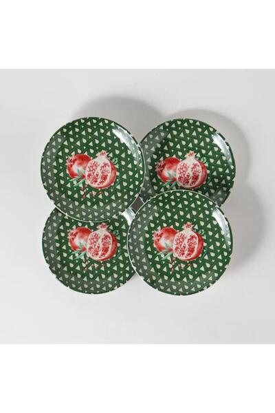 VITELLI DUBAI Hazeran Pomegranate 12 Cm Porcelain Plate Set of 4