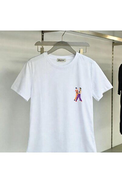 playwear Unisex Comfortable Fit Purple Girsl Figure Printed T-Shirt with Back...