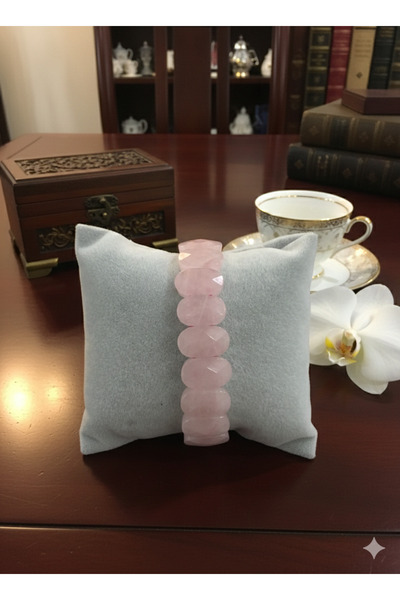 Zihintaşı Atölyesi Pink Quartz Natural Stone Bracelet Aaa+ Quality