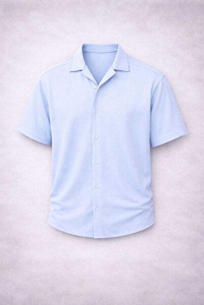 threeoff Premium Slim Fit Ayrobin Linen Short Sleeve Men's Shirt