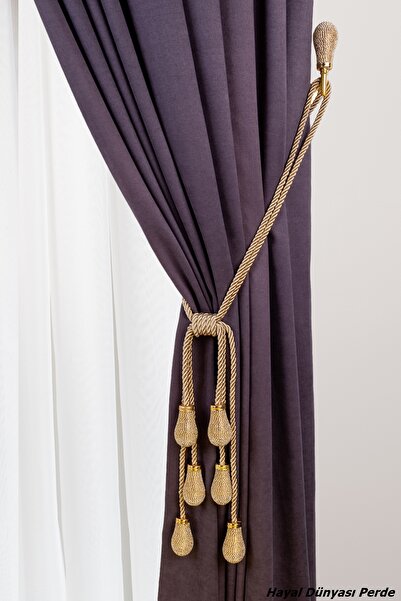 Hayal Dünyası Özel Yapım Perde Toplayıcı Ahşap Üzeri Taşlı Renso Braçol Takım...