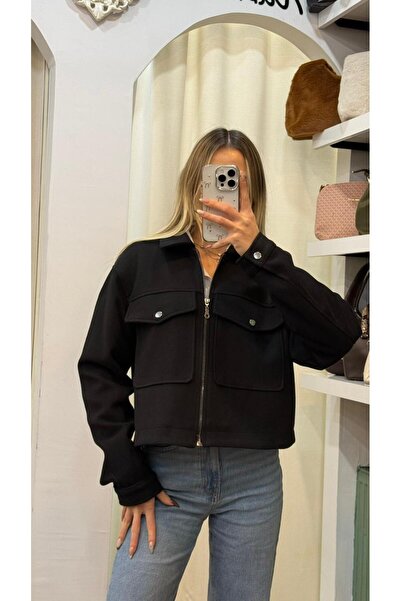 Fusion Siyah Kaşe Ceket