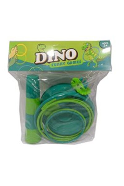 PlayFun Joc cu inele pentru copii, joc educativ cu dinozaur verde