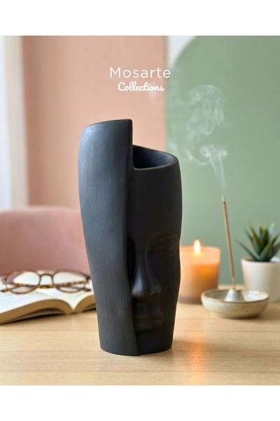 Mosarte مزهرية / تمثال زخرفي على شكل وجه واحد 30 سم