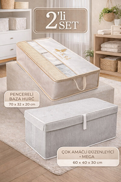 PONÇİK BEBEK Under-The-Window Storage Box and Multi-Purpose Mega Size Box Lar...