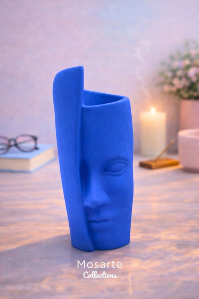 Mosarte مزهرية / تمثال زخرفي على شكل وجه واحد 30 سم