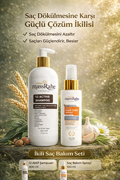 massRahe 12 Aktif Şampuan - Saç Spreyi Biotin Collegen