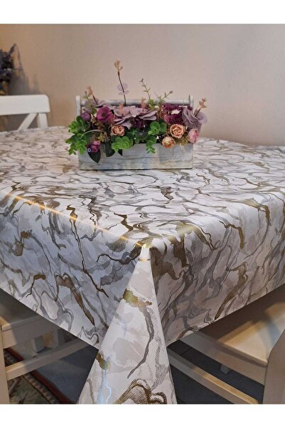 Başak Ev Tekstili Fiber Pvc Tablecloth – Modern, Durable, Wipeable, and Styli...