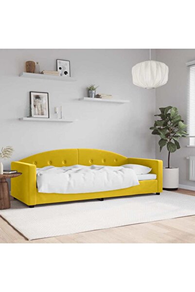 Concept Pat de zi, galben, 80x200 cm, catifea