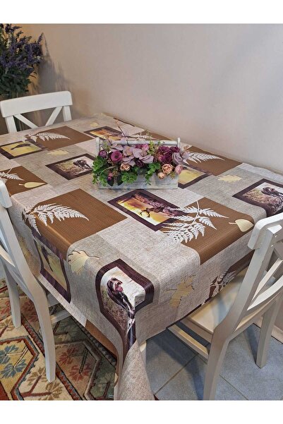 Başak Ev Tekstili Fiber Pvc Tablecloth – Modern, Durable, Wipeable, and Styli...