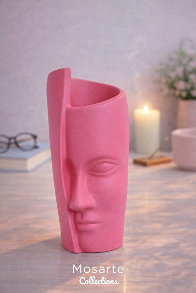 Mosarte مزهرية / تمثال زخرفي على شكل وجه واحد 30 سم