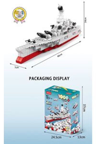 PlayFun Joc Construcții Portavion 1000 Piese