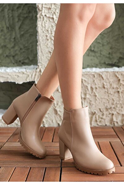 MELIFLIO Kadın Günlük Kullanımlı Fermuarlı Kısa Bot