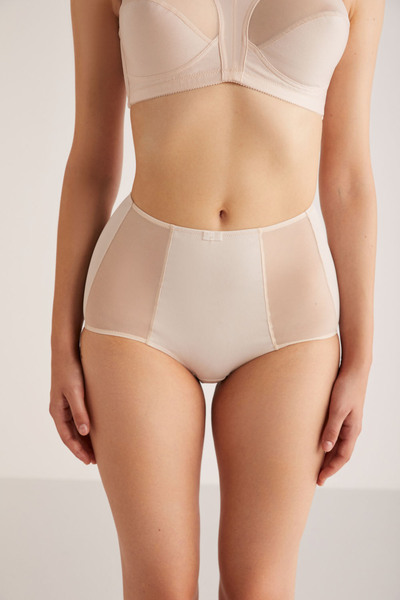 Kom Women's Micro-Cotton Tulle Detailed High-Waisted Bianca Panties (Socks Ar...