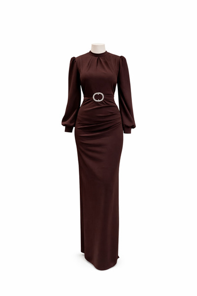 Tarzım Tuba Zarif Kesim Tokalı Kuşaklı Tesettür Elbise