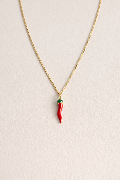 ALEYKA قلادة الحظ على شكل فلفل أحمر مصممة بسلسلة فولاذية