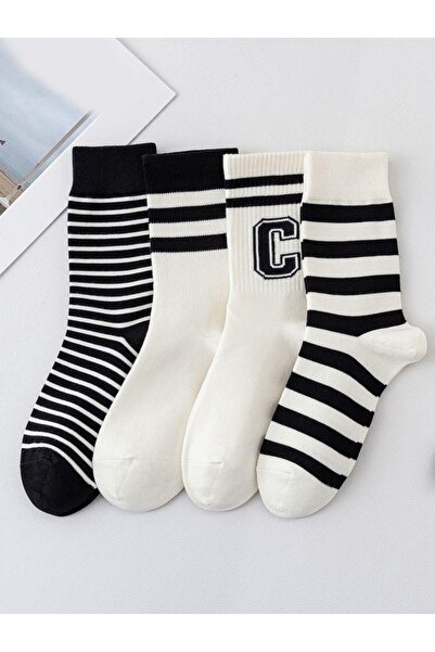 giyimpatik Economical Pack of 4 Unisex Tennis Socks Set
