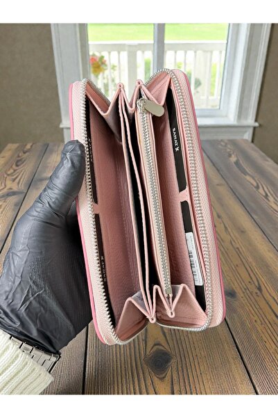 NZCLUB Hakiki Orjinal Deri Takoz Fermuarlı Kadın Cüzdanı
