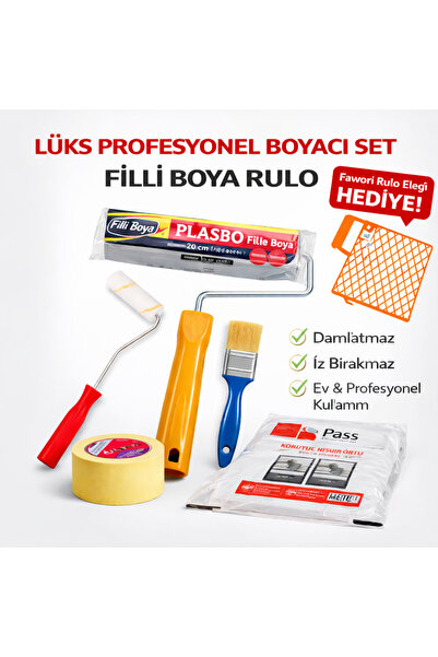 Filli Boya 6 Parça Boya Seti – Rulo Seti & Fırça Seti | Lüks Profesyonel, Dam...