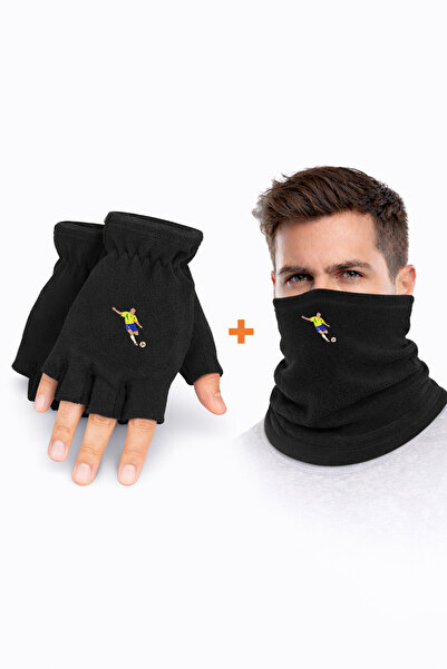 Omotasarım قفازات روبرتو كارلوس للجنسين من الصوف القطبي مع طوق للرقبة