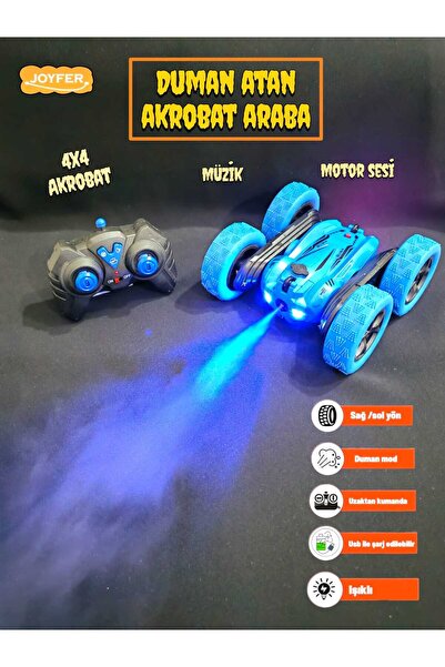 Joyfer Duman Mod Uzaktan Kumanda Işıklı Şarjlı Müzikli ve Motor Sesli Demolu ...