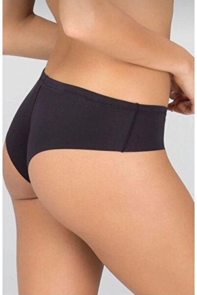 Kom Women's Basic Laser Cut Black-Tan Micro 2-Piece Brazilian Panties (with S...