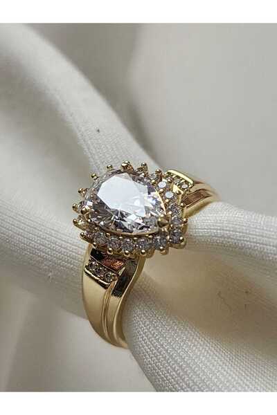 ZÜLİSCH ÇELİK YÜZÜK TEK TAŞ 14K GOLD ZİRKON TAŞLI XUPİNG KALİTE PASLANMAZ DAM...