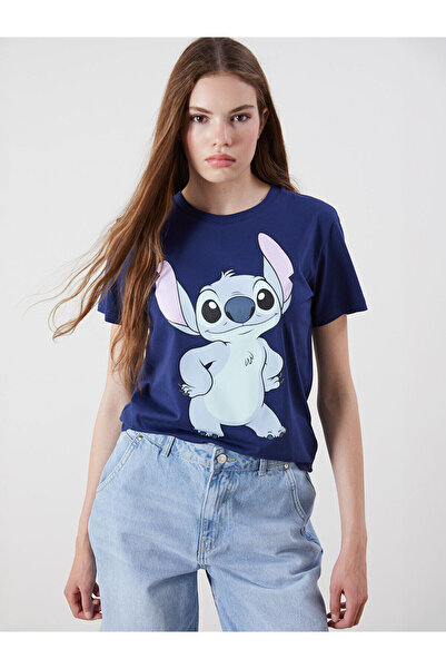 LC Waikiki Γυναικείο μπλουζάκι Özmarka New Season με στάμπα Crew Neck Stitch