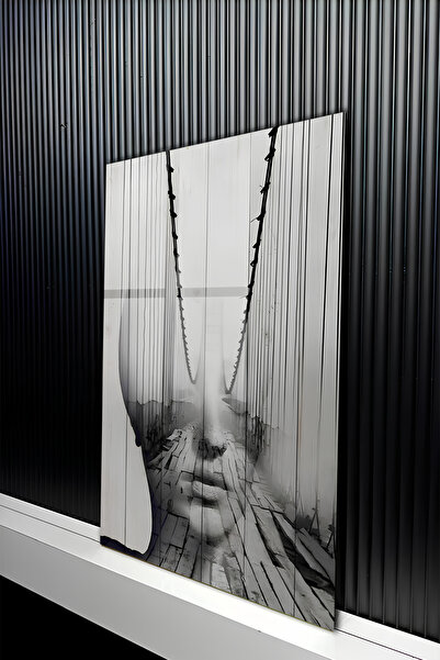 kutuTR Modern Dramatik Portre ve Köprü Temalı Temperli Cam Tablo 50x70 Cm 2D ...