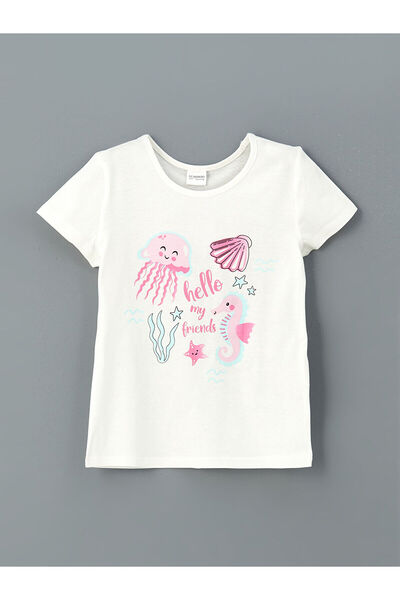 LC Waikiki Özmarka Noua colecție Top de pijama pentru fete, cu decolteu tip c...