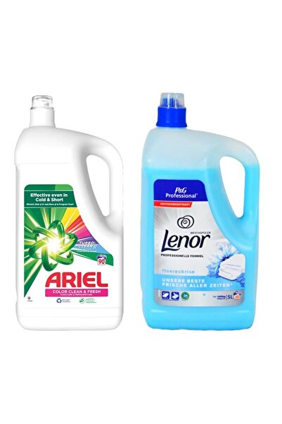 Ariel Color Clean & Fresh liquid detergent, 4.5L + Lenor Sea Breeze condition...