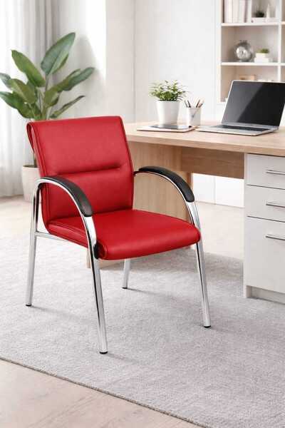 YRN OFIS Ofis misafir bekleme koltuğu büro sandalyesi bekleme sandalyesi Krom...