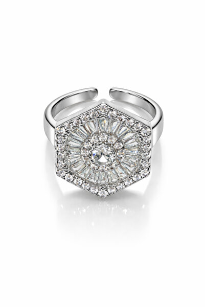 Sense of Atelier خاتم هيكسا كراون هالو للنساء مرصع بالأحجار - تصميم أنيق ولامع