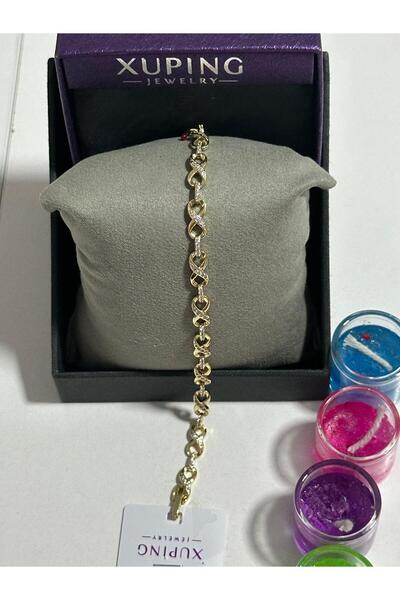 XUPING JEWELRY Stoned Infinity Model Steel Bracelet