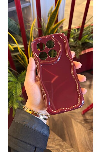 KILIF STORE REDMİ Mİ 14T PRO BORDO DALGALI TELEFON KILIFI