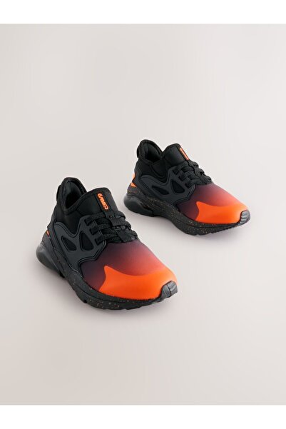 Next Baby Orange/Black Wide Fit Elastic Lace-Up Sneakers