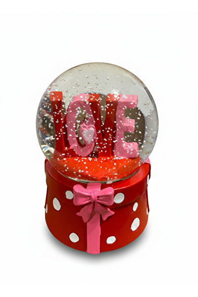 çınaroğlu avm Kar Küresi Love Yazılı Pilli Işıklı Müzikli Büyük Boy Dönence K...