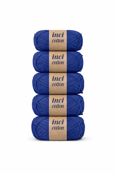 inci cotton Saks Mavi Koton 5'li Pamuk Örgü İpi İpliği Amigurumi, Battaniye, ...