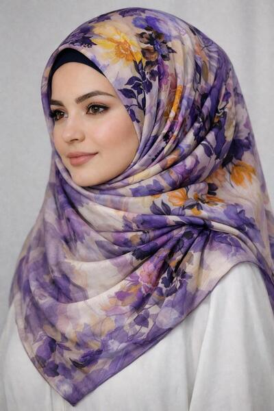 MİRAY وشاح نيفادا كبير الحجم من القطن العضوي - 120 × 120 - 06253 06