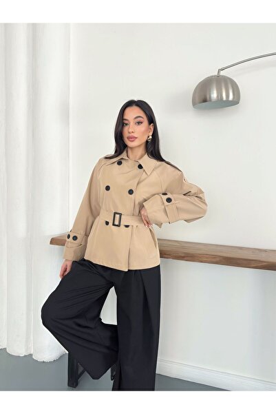 Ekim Store Belted Buttoned Trench Jacket