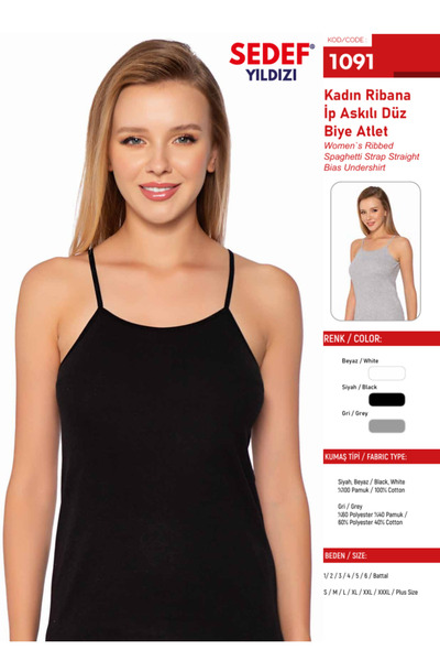 BENALİ Underwear (6 Pieces) Cotton Thin or Thick Strap Ribbed T-Shirt