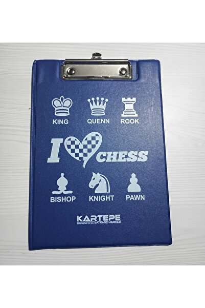 KARTEPE SATRANÇ MERKEZİ A5 KAPAKLI SATRANÇ NOTASYON DOSYASI - MAVİ