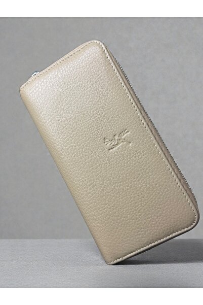 NZCLUB محفظة نسائية من الجلد الأصلي الأصلي بسحاب مزدوج