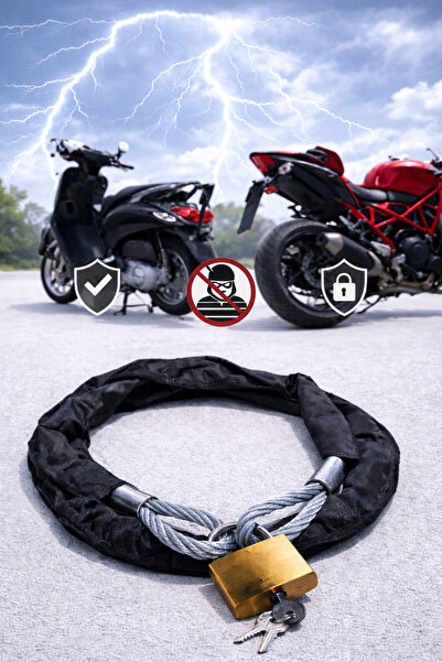 lawrenceshop Моторний ланцюговий замок 150 см, товстий сталевий трос, замок б...