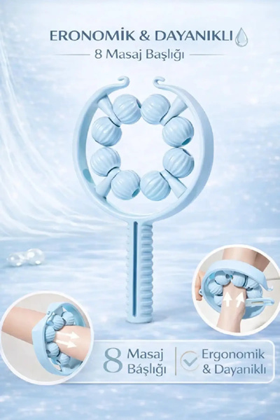 Tilbe Home Kas Gevşetici Masaj Aleti 9 Tekerlekli Lenf Drenaj Rulosu El Tipi ...