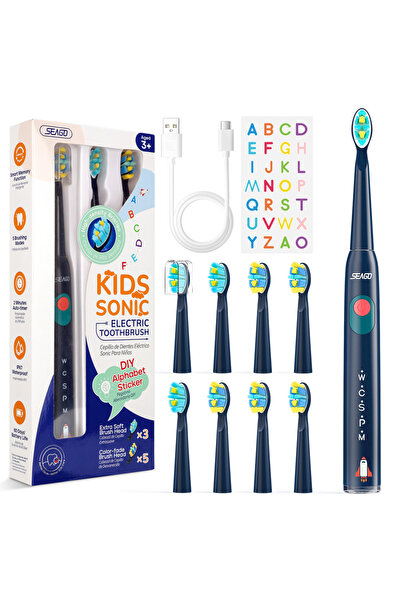 Choice3 SG-2303Blue-8 Seago Kids Electric Toothbrush for 6+Years 5 Modes Rech...
