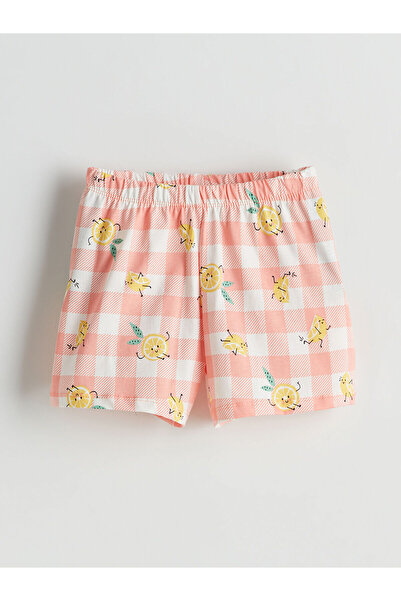 LC Waikiki Pantaloni scurți de pijama pentru fete, cu imprimeu și talie elast...