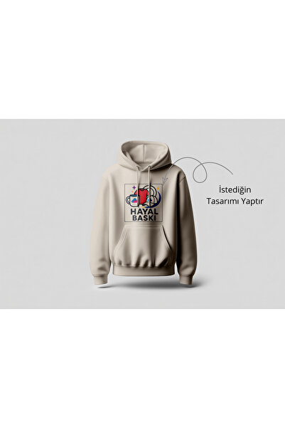 Hayal Baskı Kişiye Özel İsim Baskılı Kapüşonlu Hoodie - Özel Baskılı Sweatshi...